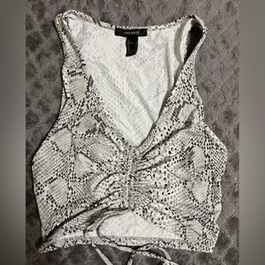 Snakeskin Print Crop Top